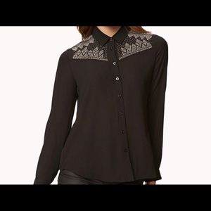 Forever 21 western style dress blouse Blac…